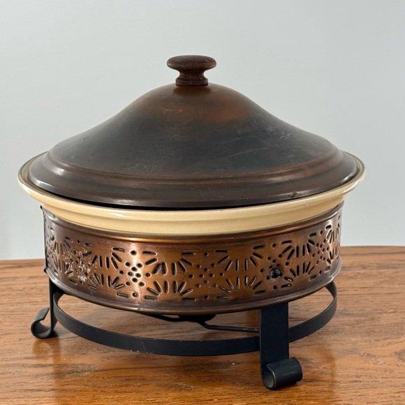 Pfaltzgraff Other - 1960’s Pfaltzgraff Copper and Cream Covered baking Dish candle warmer heat